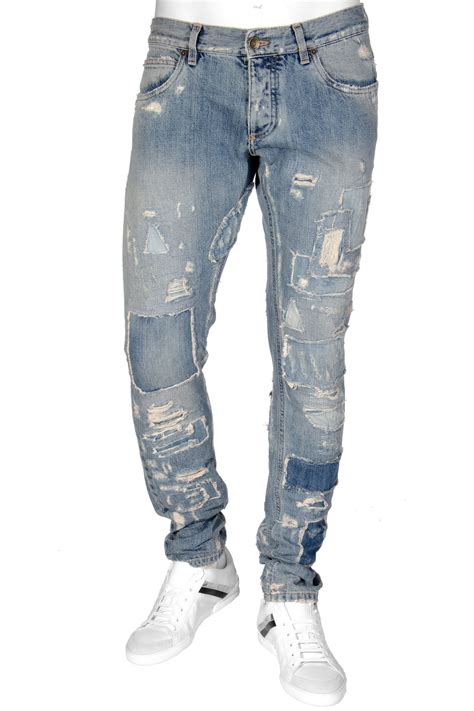 dolce gabbana gold jeans|dolce gabbana distressed jeans.